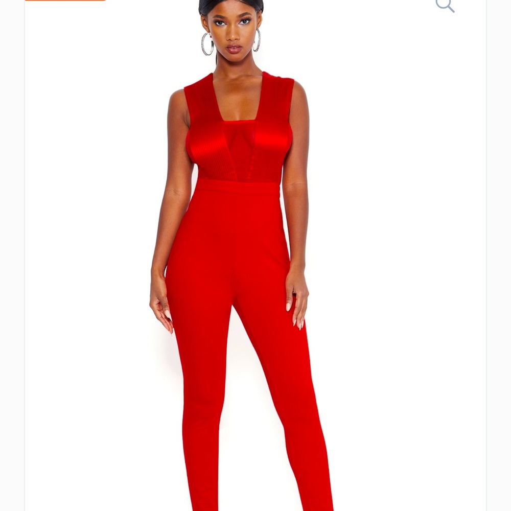 Bebe red catsuit sheer Jumpsuit❤️❤️